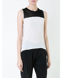 Бело-черный топ без рукавов от Barbara Bui