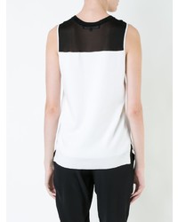 Бело-черный топ без рукавов от Barbara Bui