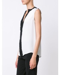Бело-черный топ без рукавов от Derek Lam