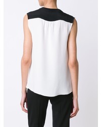 Бело-черный топ без рукавов от Derek Lam