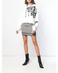 Женский бело-черный худи с принтом от Dsquared2