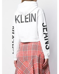 Женский бело-черный худи с принтом от Calvin Klein Jeans