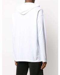 Мужской бело-черный худи с принтом от Moschino