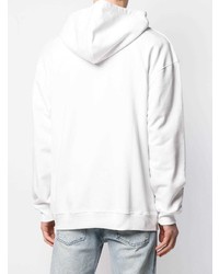 Мужской бело-черный худи с принтом от Moschino