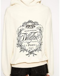 Женский бело-черный худи с принтом от Wildfox Couture