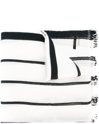 Женский бело-черный шарф в вертикальную полоску от Diesel