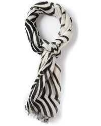 Женский бело-черный шарф в вертикальную полоску от Marc by Marc Jacobs