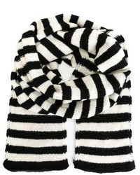 Женский бело-черный шарф в вертикальную полоску от Saint Laurent