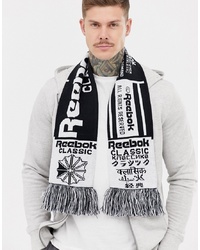 Мужской бело-черный шарф с принтом от Reebok