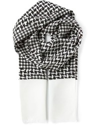 Мужской бело-черный шарф с узором "гусиные лапки" от Haider Ackermann