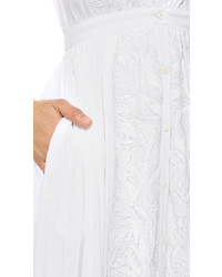 Белое вечернее платье с вышивкой от Mara Hoffman