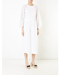 Белое вечернее платье с вышивкой от Simone Rocha