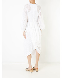 Белое вечернее платье с вышивкой от Simone Rocha