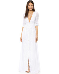 Белое вечернее платье с вышивкой от Mara Hoffman