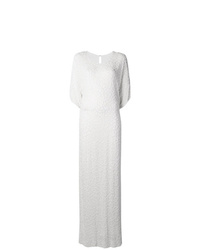 Белое вечернее платье с вышивкой от Parlor