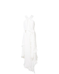Белое вечернее платье с рюшами от Derek Lam 10 Crosby