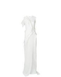 Белое вечернее платье с рюшами от Givenchy
