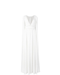 Белое вечернее платье с рюшами от Marchesa Notte