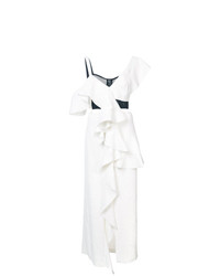 Белое вечернее платье с рюшами от Proenza Schouler
