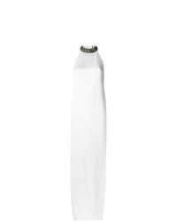 Белое вечернее платье с украшением от Tufi Duek