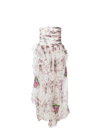 Белое вечернее платье с цветочным принтом от Ermanno Scervino