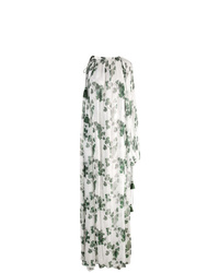 Белое вечернее платье с цветочным принтом от Oscar de la Renta
