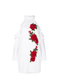 Белое вечернее платье с цветочным принтом от Philipp Plein