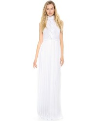Белое вечернее платье со складками от Lisa Perry