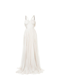 Белое вечернее платье со складками от Maria Lucia Hohan