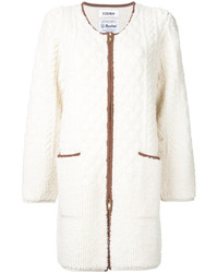 Женское белое вязаное пальто от Coohem