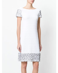 Белое вязаное платье-миди от D-Exterior