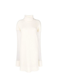 Белое вязаное платье-свитер от Maison Margiela