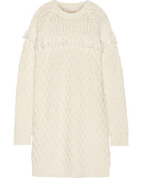 Белое вязаное платье-свитер от Tory Burch