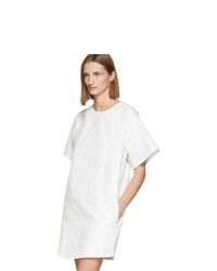 Белое джинсовое повседневное платье от MM6 MAISON MARGIELA