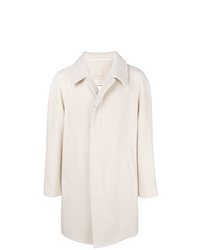 Белое длинное пальто от Maison Margiela