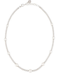 Белое жемчужное ожерелье из бисера