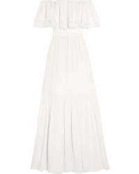 Белое кружевное вечернее платье