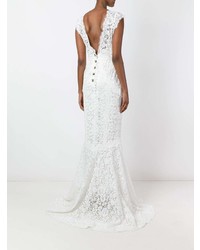 Белое кружевное вечернее платье от Dolce & Gabbana