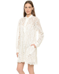 Белое кружевное коктейльное платье от Rochas