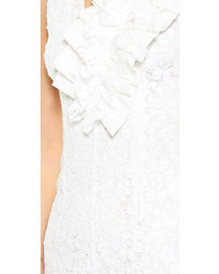 Белое кружевное облегающее платье от MSGM