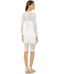 Белое кружевное облегающее платье от J.o.a.