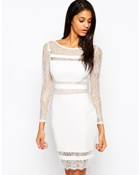Белое кружевное облегающее платье от Lipsy