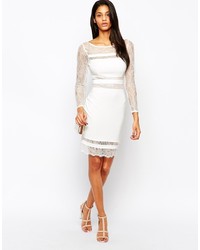 Белое кружевное облегающее платье от Lipsy
