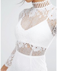 Белое кружевное облегающее платье от Missguided