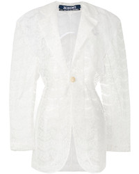 Женское белое кружевное пальто от Jacquemus