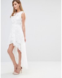 Белое кружевное платье-майка