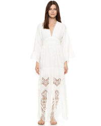 Белое кружевное платье-макси от Anna Sui
