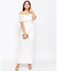 Белое кружевное платье-макси от Club L