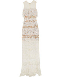 Белое кружевное платье-макси от Elie Saab