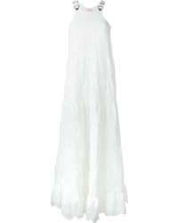 Белое кружевное платье-макси от Giamba